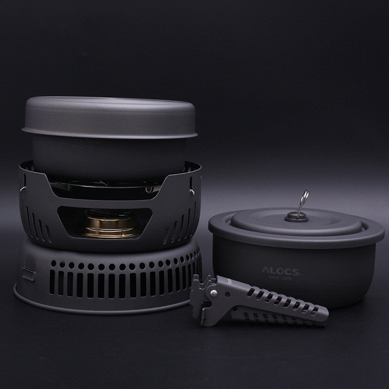 Alcohol Stove Set People Camping Picnic