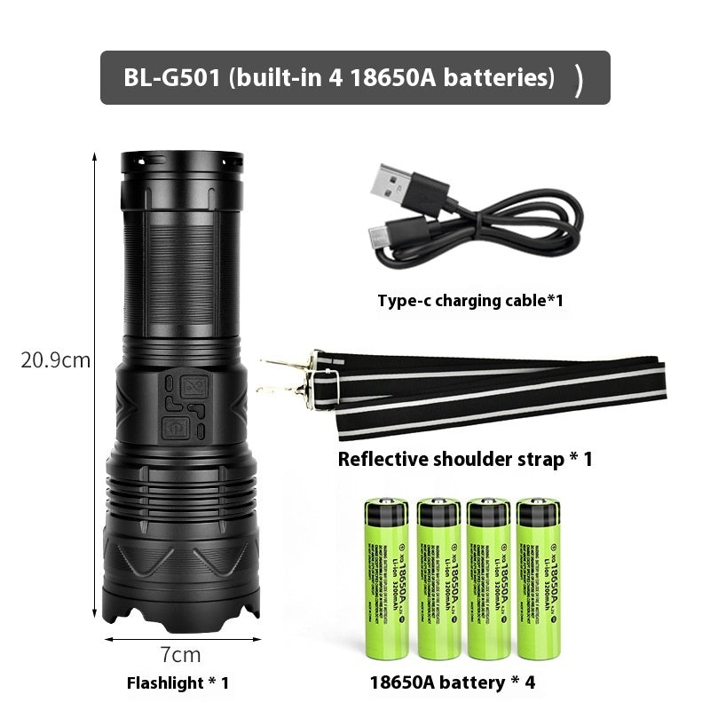 Outdoor Zoom Strong Light Flashlight