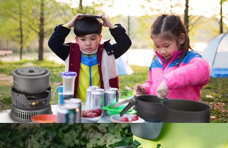 Alcohol Stove Set People Camping Picnic