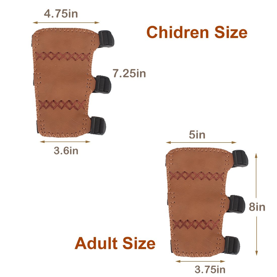 Krayney  Youth Leather 3-Strap Arm Guard Hunting Shooting Arrow Bow Gear Accessories, Archery Arm Protector