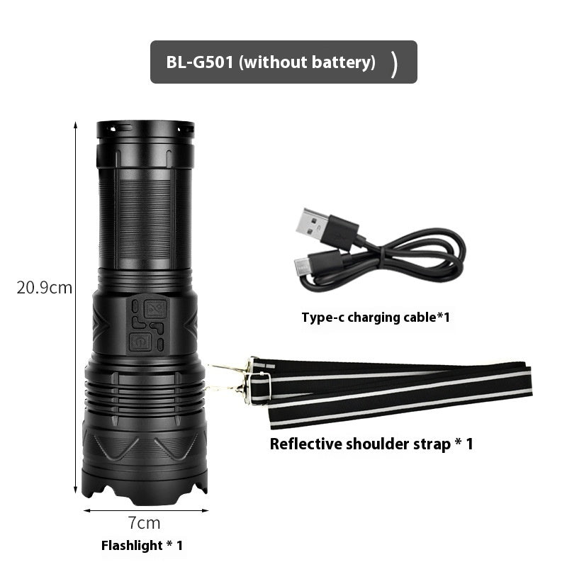 Outdoor Zoom Strong Light Flashlight