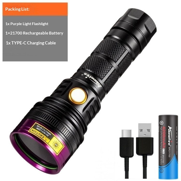 Outdoor UV Flashlight With Purple Light